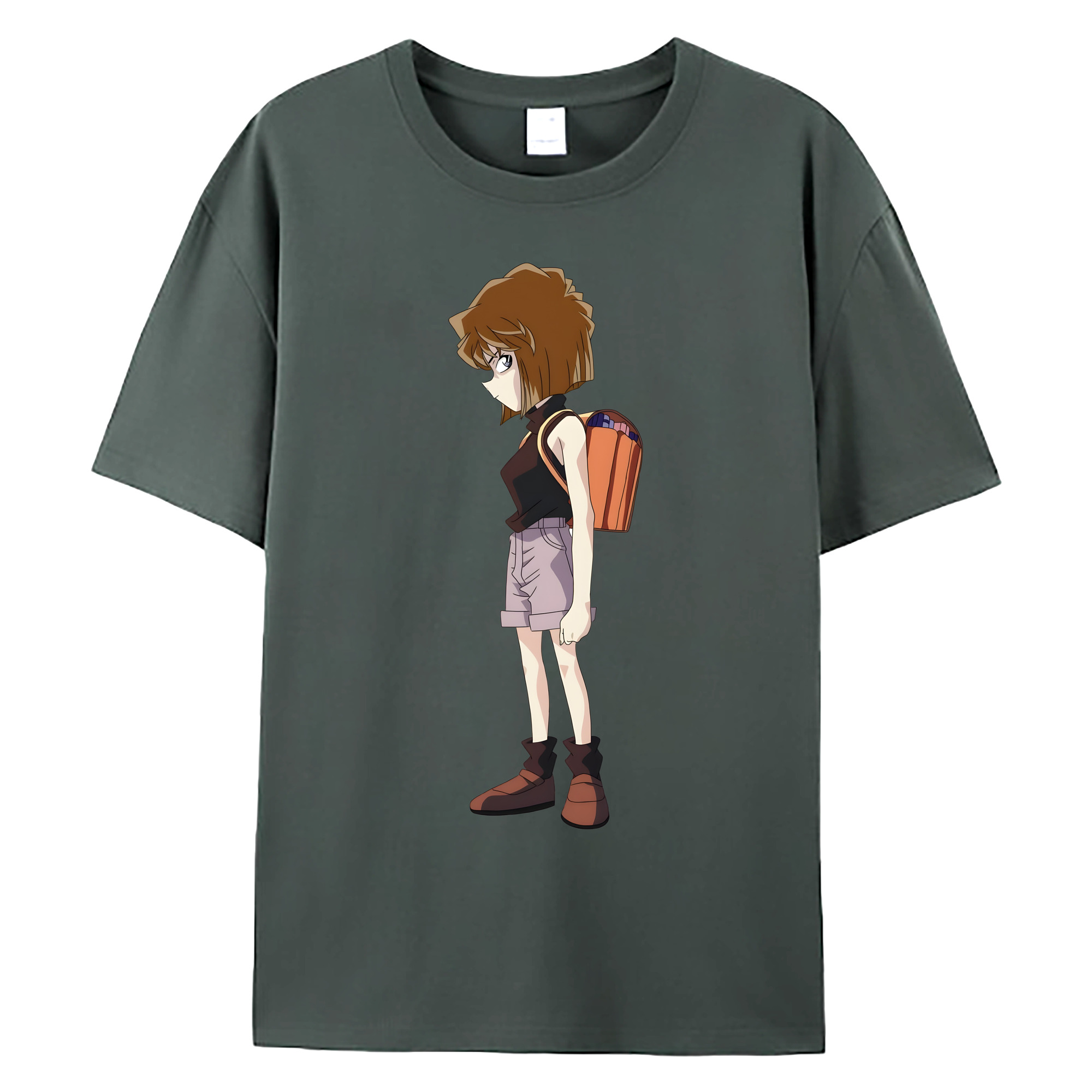 （画像用） 名探偵コナン 灰原 哀 はいばら あい Detective Conan Anita Hailey、Vi Graythorn Haibara Ai 綿100％ メンズ半袖Tシャツ｜肌触りやわらか＆通気性